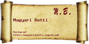 Magyari Betti névjegykártya